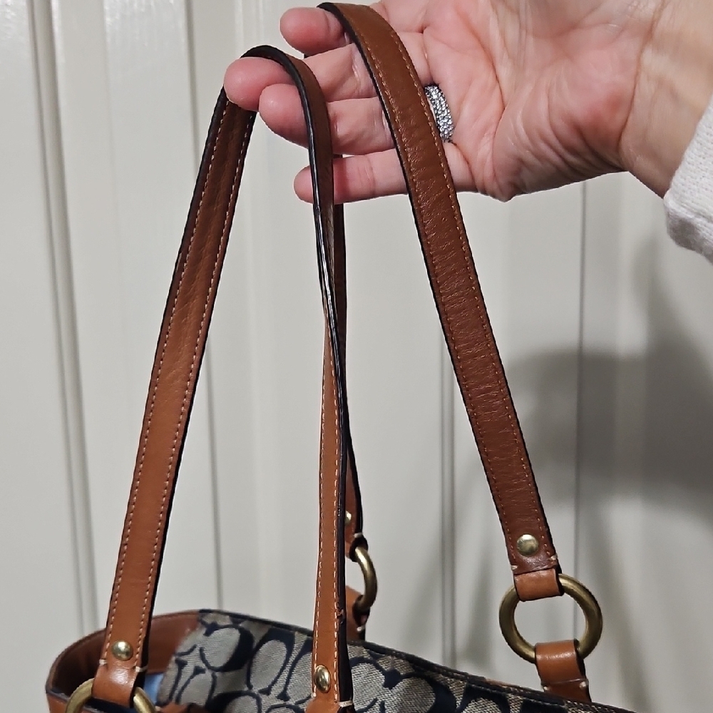 Coach EUC Denim Patchwork Tote - image 4